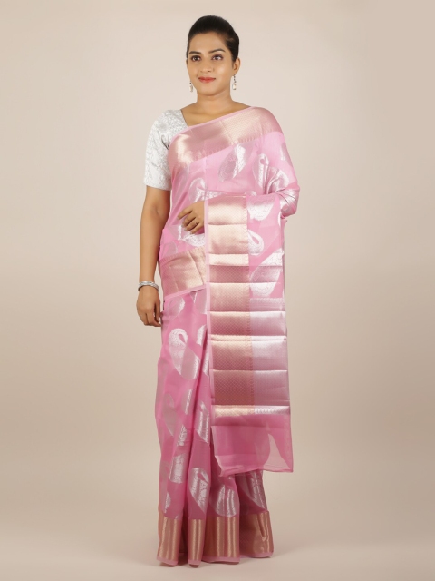

Pothys Pink Woven Design Silk Cotton Saree