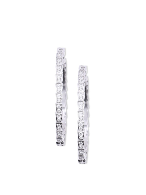 

shaze Silver-Toned Contemporary Hoop Earrings