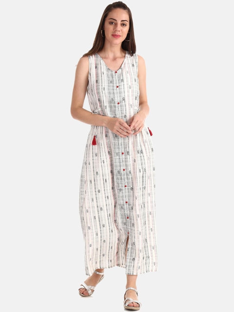 

Bronz Women Off-White Printed Maxi Dress