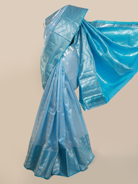 

Pothys Blue Pure Silk Woven Design Kanjeevaram Saree