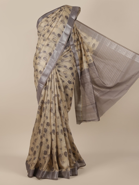 

Pothys Cream-Coloured Woven Design Jute Silk Saree