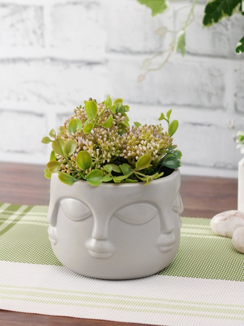 

Aapno Rajasthan Grey Textured Ceramic Planter