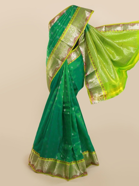 

Pothys Green Pure Silk Woven Design Kanjeevaram Saree