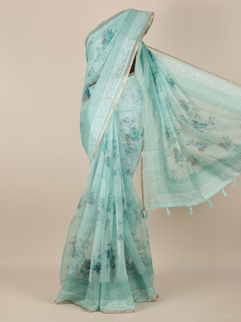 

Pothys Green Embroidered Tissue Saree