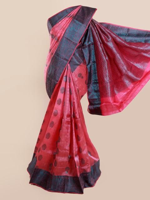 

Pothys Pink & Blue Pure Silk Woven Design Kanjeevaram Saree