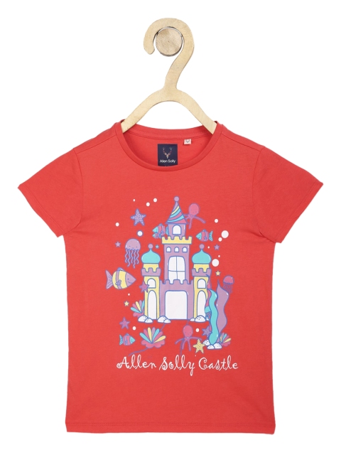 

Allen Solly Junior Girls Red Printed Round Neck T-shirt