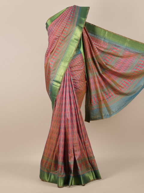 

Pothys Magenta Printed Jute Silk Saree
