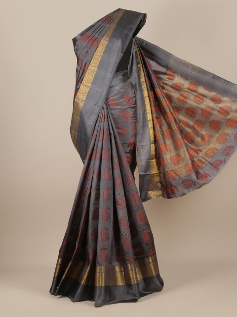 

Pothys Grey Woven Design Jute Silk Saree