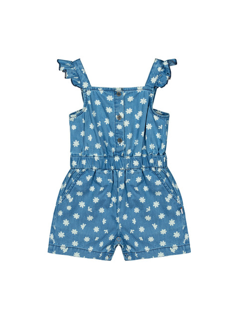 

Budding Bees Girls Blue & White Printed Playsuit