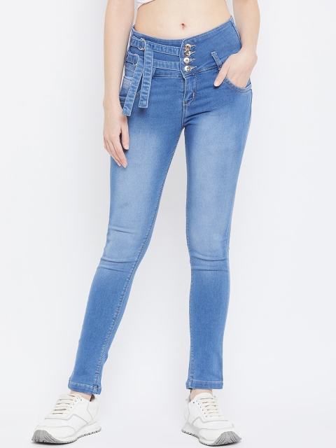 

Purple Feather Women Blue Skinny Fit High-Rise Clean Look Stretchable Jeans