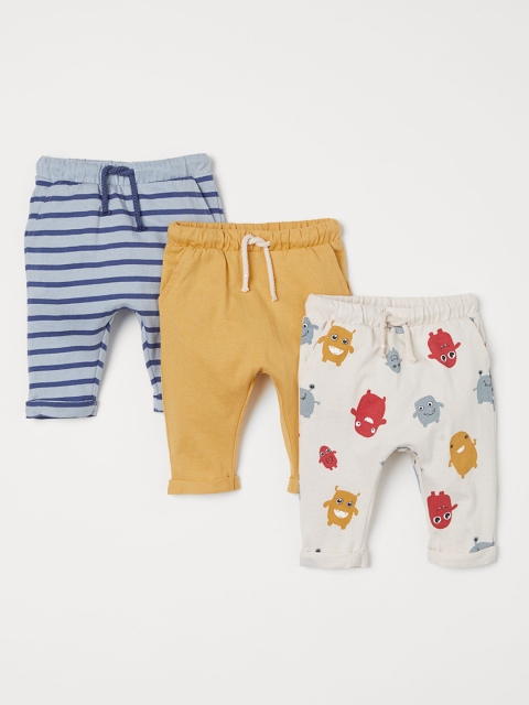

H&M Boys Multicoloured 3-Pack Cotton Trousers, Multi