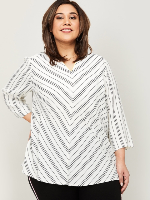 

Nexus White Striped Regular Top