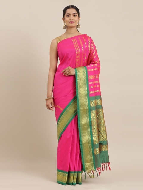 

The Chennai Silks Pink Woven Design Art Silk Saree
