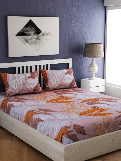

EverHOME Unisex Multi Colored Cotton Bedsheets, Peach