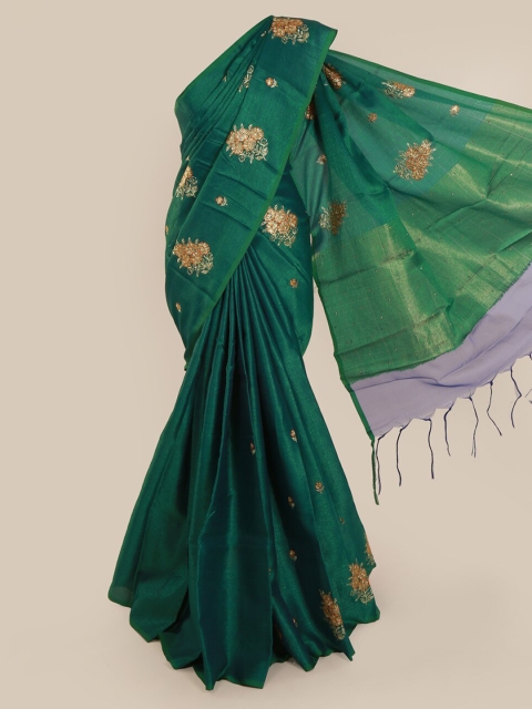 

Pothys Green Woven Design Cotton Blend Saree