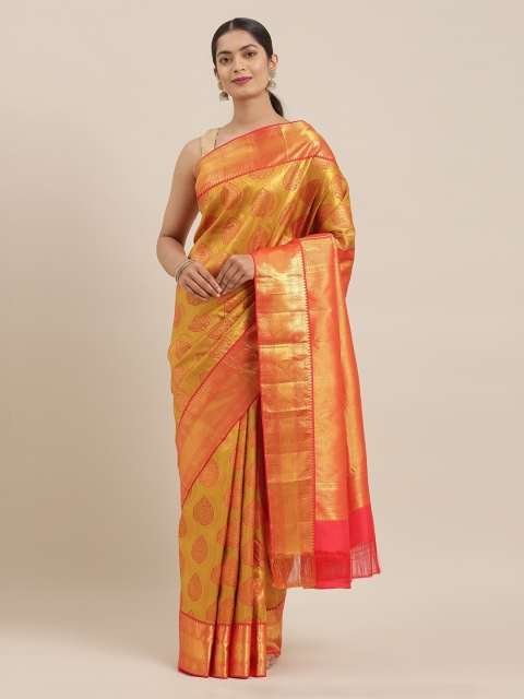 

The Chennai Silks Yellow Pure Silk Woven Design Kanjeevaram Saree