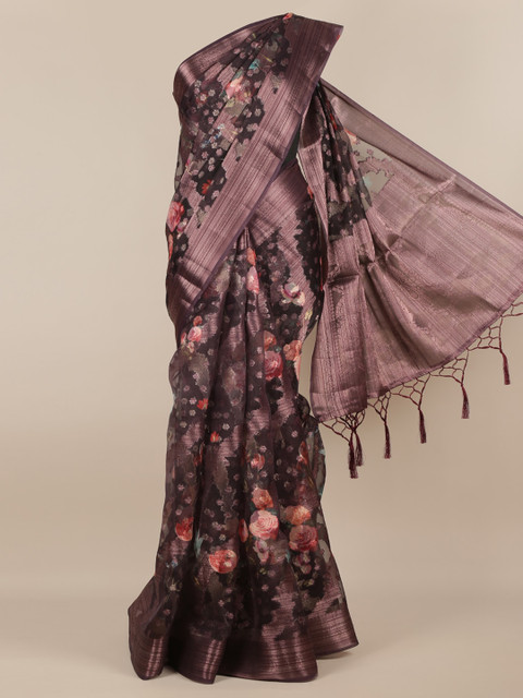 

Pothys Purple Woven Design Tissue Saree