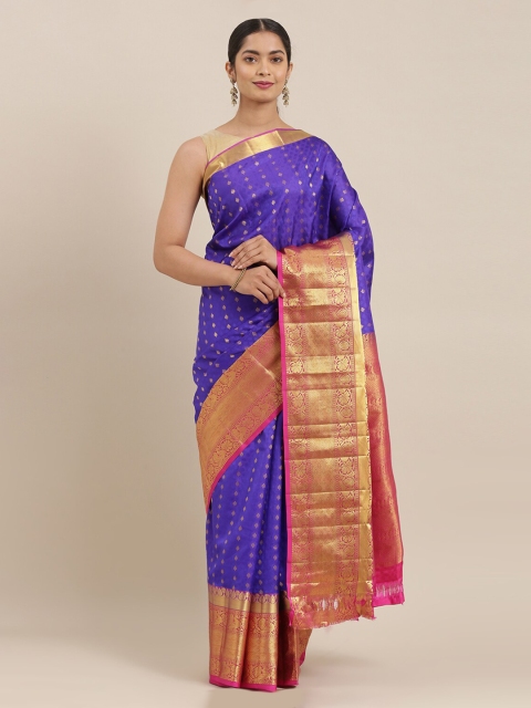 

The Chennai Silks Blue Pure Silk Woven Design Kanjeevaram Saree
