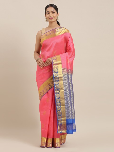 

The Chennai Silks Pink Pure Silk Woven Design Kanjeevaram Saree