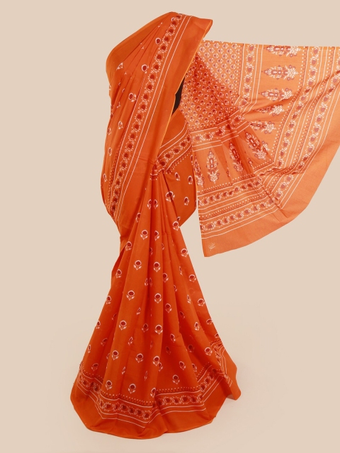 

Pothys Orange Printed Pure Cotton Saree