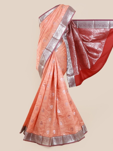 

Pothys Peach-Coloured Woven Design Art Silk Saree