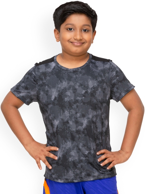 

Domyos By Decathlon Unisex Kids Black Solid Round Neck T-shirt