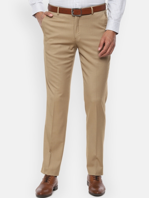 

Louis Philippe Men Khaki Regular Fit Solid Formal Trousers