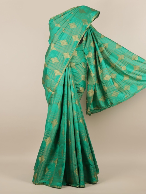 

Pothys Sea Green Woven Design Jute Silk Saree
