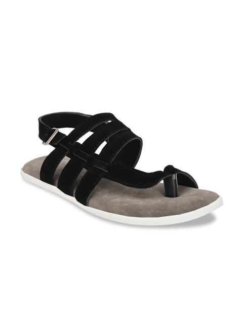 Big Fox Men Black Suede Comfort Sandals
