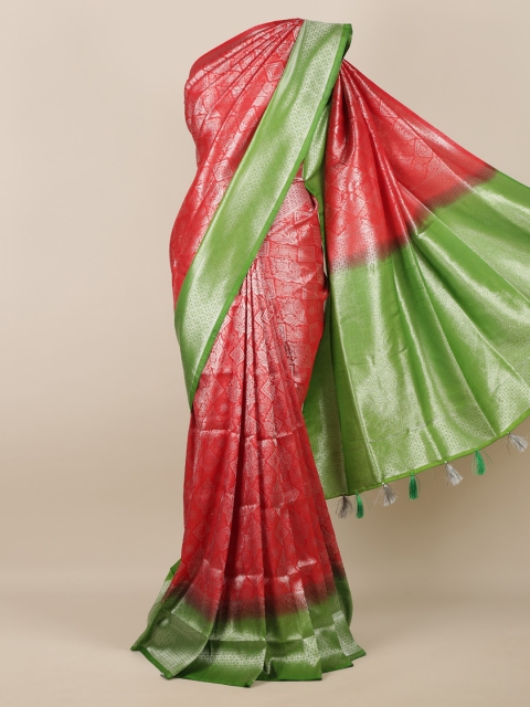 

Pothys Red Woven Design Jute Silk Saree
