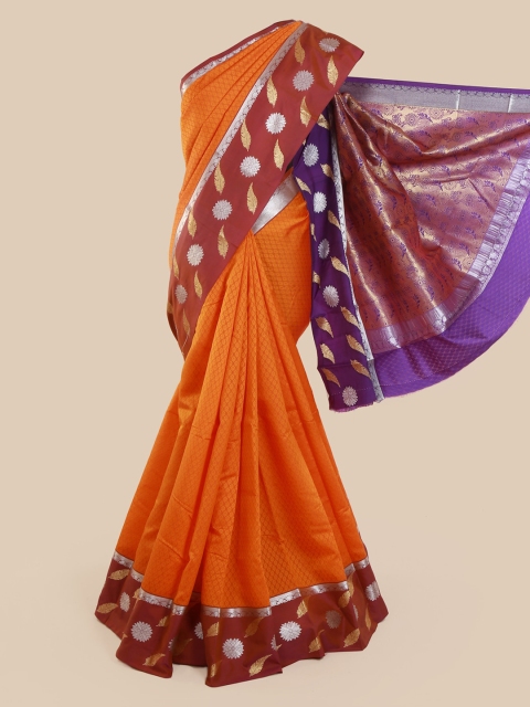 

Pothys Orange Printed Art Silk Saree
