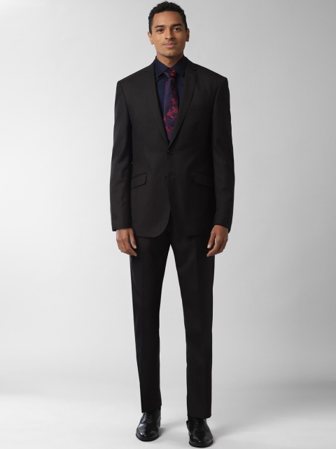 

Peter England Men Black Solid Slim-Fit Single-Breasted Two-Piece Formal Suit