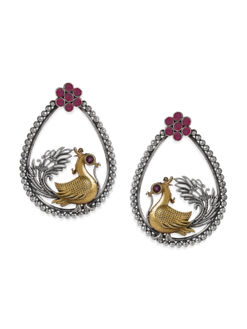 

Rubans SSilver-Plated Contemporary Drop Earrings, Silver