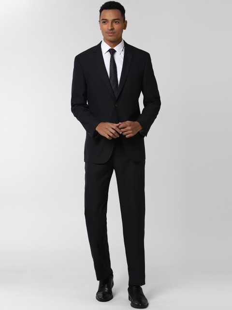 

Peter England Men Black Solid Slim-Fit Single-Breasted Formal Suit
