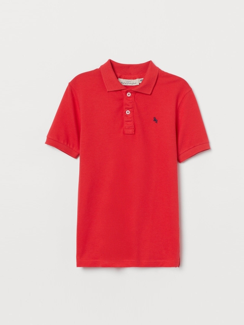 

H&M Boys Red Solid Polo Shirt