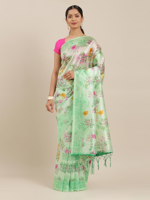 

The Chennai Silks Green Printed Polyester Saree