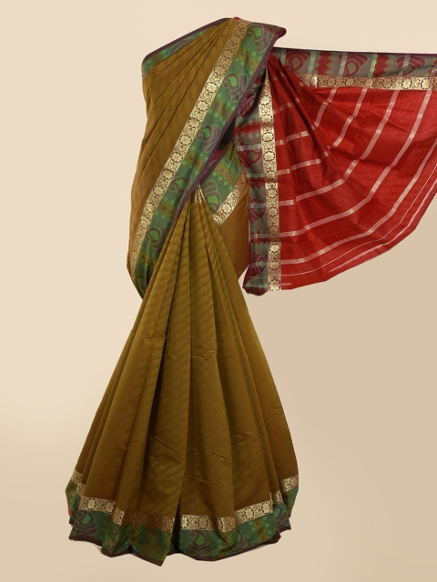 

Pothys Olive Green Woven Design Art Silk Saree