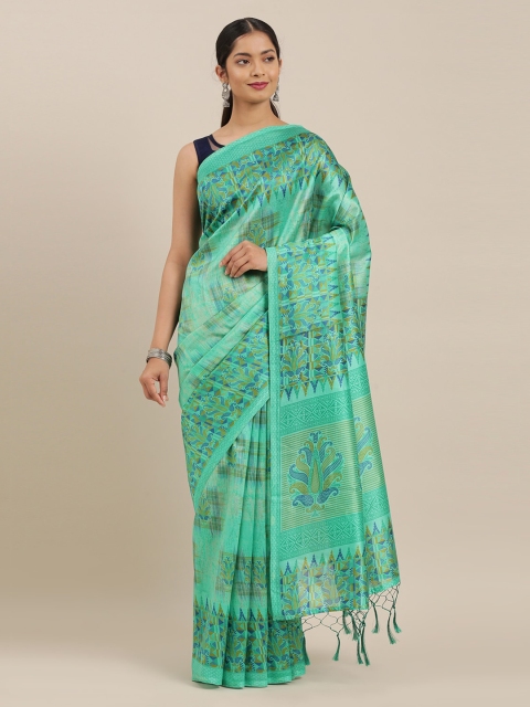 

The Chennai Silks Green Printed Polyester Saree