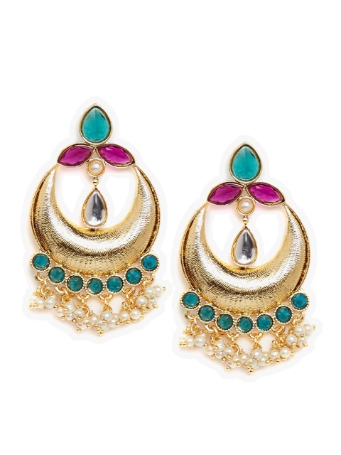 

PANASH Gold-Toned & Green Contemporary Chandbalis