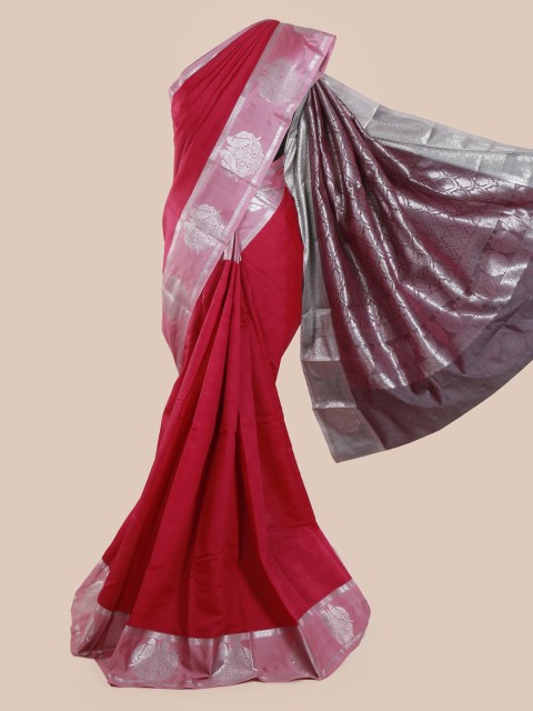 

Pothys Red Solid Art Silk Saree