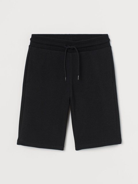 

H&M Boys Black Solid Sweatshirt Shorts