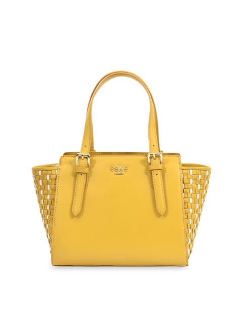 

Eske Yellow Textured Shoulder Leather Bag