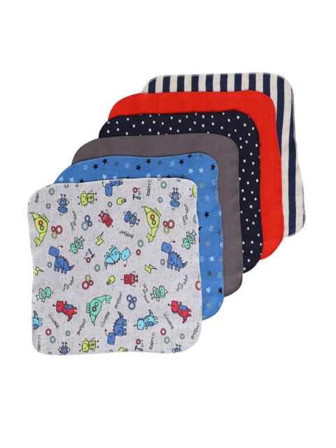 

BUMZEE Infant Kids Pack Of 6 Assorted Napkins, Multi