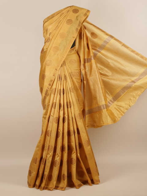 

Pothys Gold-Toned Woven Design Jute Silk Saree