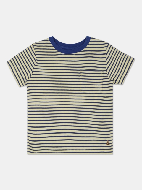 

GAP Boys Yellow Striped Round Neck T-shirt