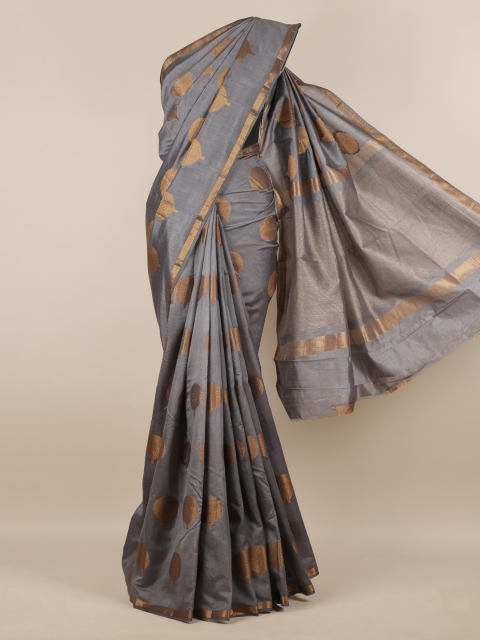Pothys Grey Woven Design Jute Silk Saree