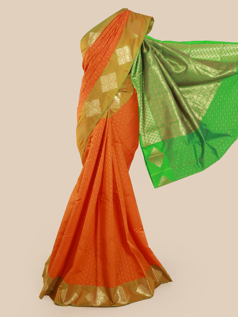 

Pothys Orange Woven Design Art Silk Saree
