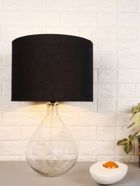

Grated Ginger Black & Transparent Textured Contemporary Table Lamp with Shade
