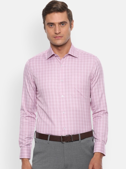 

Louis Philippe Men Pink Regular Fit Checked Casual Shirt