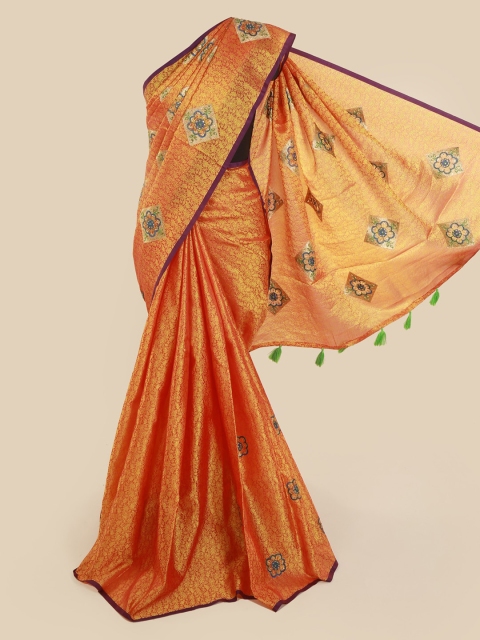 

Pothys Mustard Woven Design Cotton Blend Saree